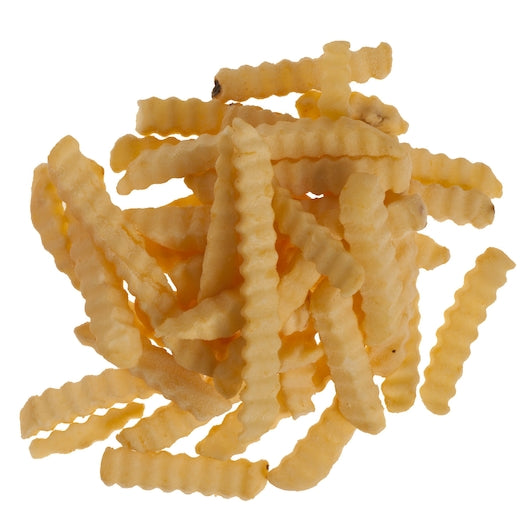 Luigi Crinkle Cut French Fries are the perfect side for any meal. Featuring an uncoated, 1/2 line flow style and a light, fluffy interior, these fries are ideal for fryer or oven applications