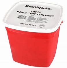 Smithfield Pork Chitterlings (also known as Chitlin's) are a holiday favorite for many regional cuisines, from South Memphis to the Northern parts of the United States. In the Southern United States, chitterlings are referred to as "chitlin's" and known as a soul food staple. After being thoroughly cleaned, they are slow cooked with spices, onions peppers and a lil'vinegar chitlin and served hot sauce! This pork is hand-selected and adheres to strict safety standards to ensure you get a safe, high-quality p