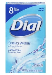 Dial Antibacterial Bar Soap Spring Water, 4.0 oz, 8 pack