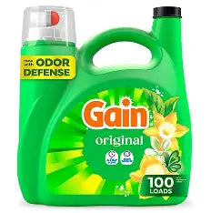 Gain Laundry Detergent Liquid, Now with Odor Defense, Original Scent, 132 fl oz, 100 Loads