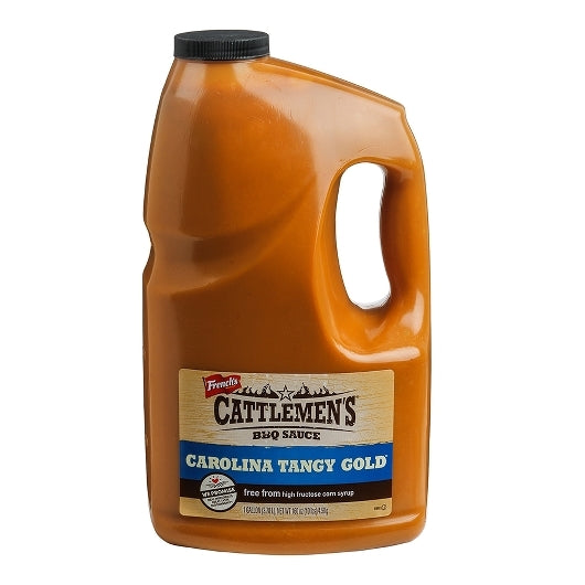 Cattlemen's Carolina Tangy Gold Barbecue Sauce! Our signature blend of zesty &amp; creamy mustard, sweet molasses &amp; sugar, and tangy apple cider vinegar will tantalize taste buds with its complex, unmatched flavor profile. Enjoy the smoky hickory notes and hint of aged cayenne peppers for a barbecue sauce as rich &amp; golden as your feast.