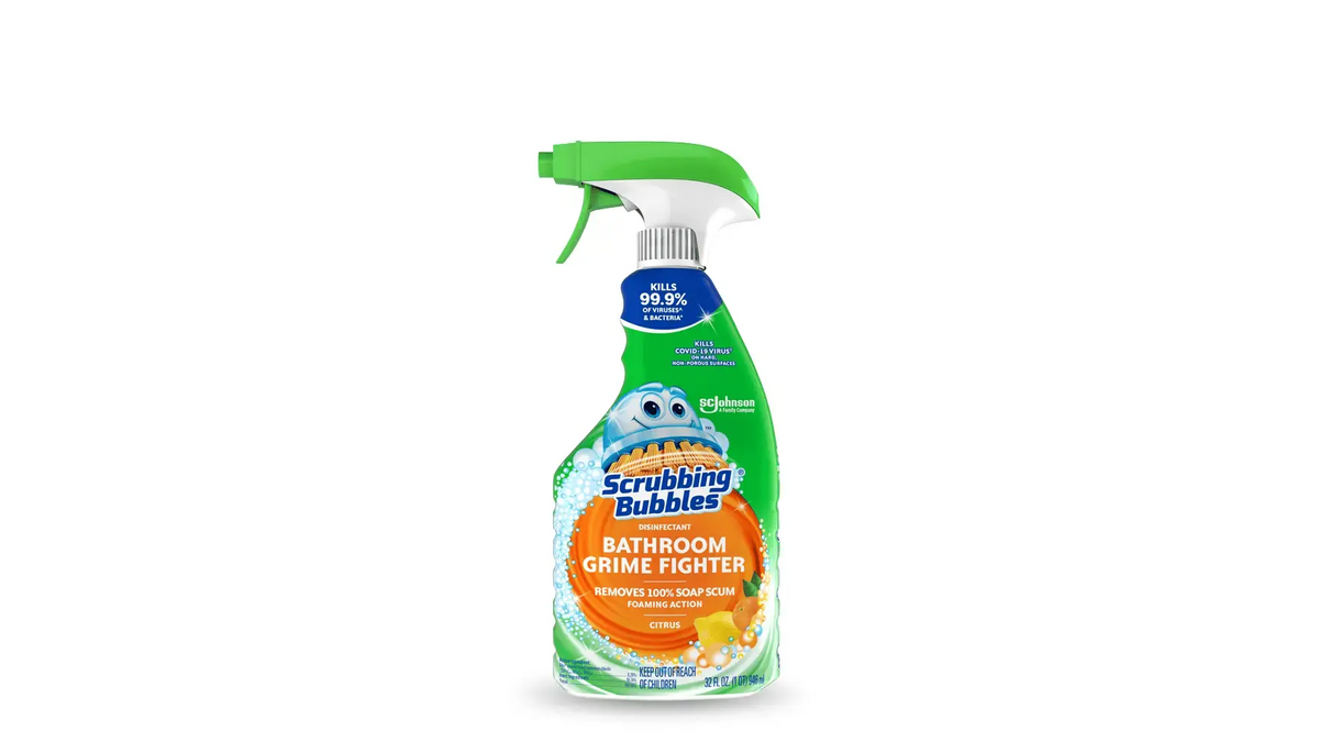 Scrubbing Bubbles Grime Fighter Disinfectant Bathroom Cleaner Spray, 32oz
